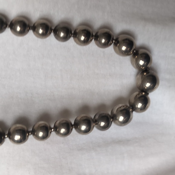 German Silver Pearl Beaded Necklace - Picture 2 of 3